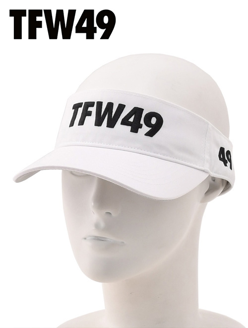 TFW49 ティーエフダブリューフォーティーナイン サンバイザー メンズ 刺繍ロゴ アジャスター調節可能 ポリコットン ホワイト 国内正規品 でらでら 公式ブランド｜deradera