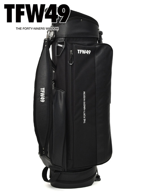 TFW49ロゴ入り黒ゴルフバッグ TFW49 キャディバッグ ゴルフバッグ 9インチ LEATER CADDIE BAG
