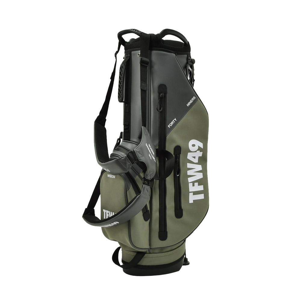 TFW49 キャディバッグ カーキ×チャコール UTヘッドカバー　ネームプレート TFW49 ティーエフダブリューフォーティーナイン キャディーバッグ 男女