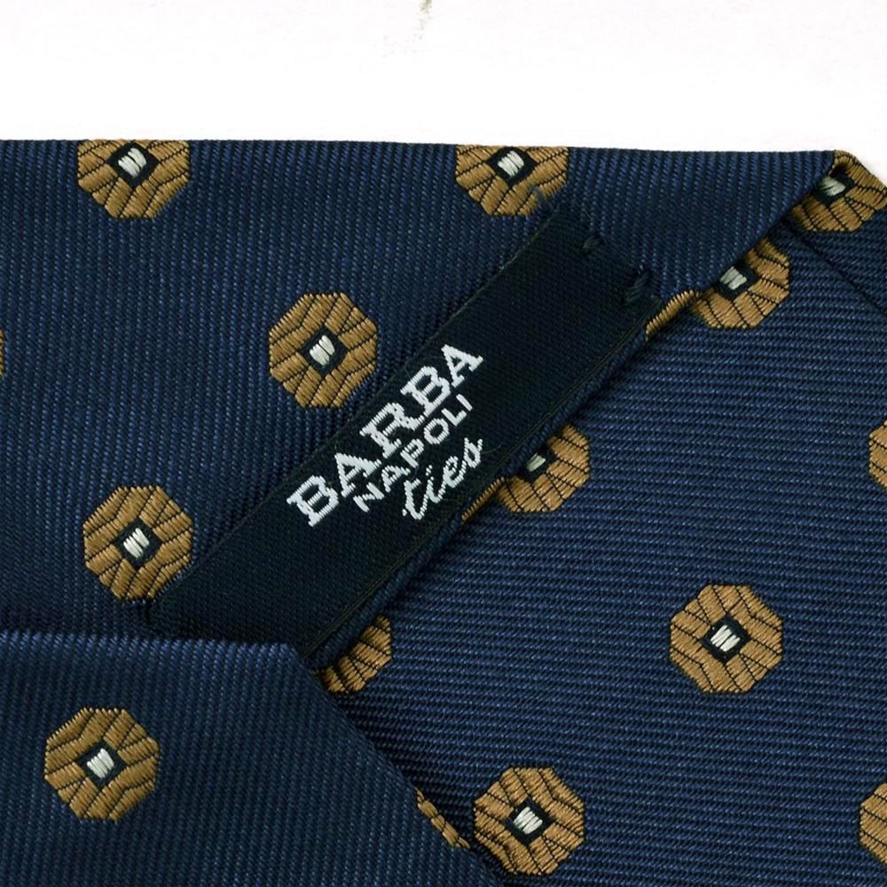 バルバ BARBA ネクタイ メンズ セッテピエゲ 7つ折り サークルドット柄 