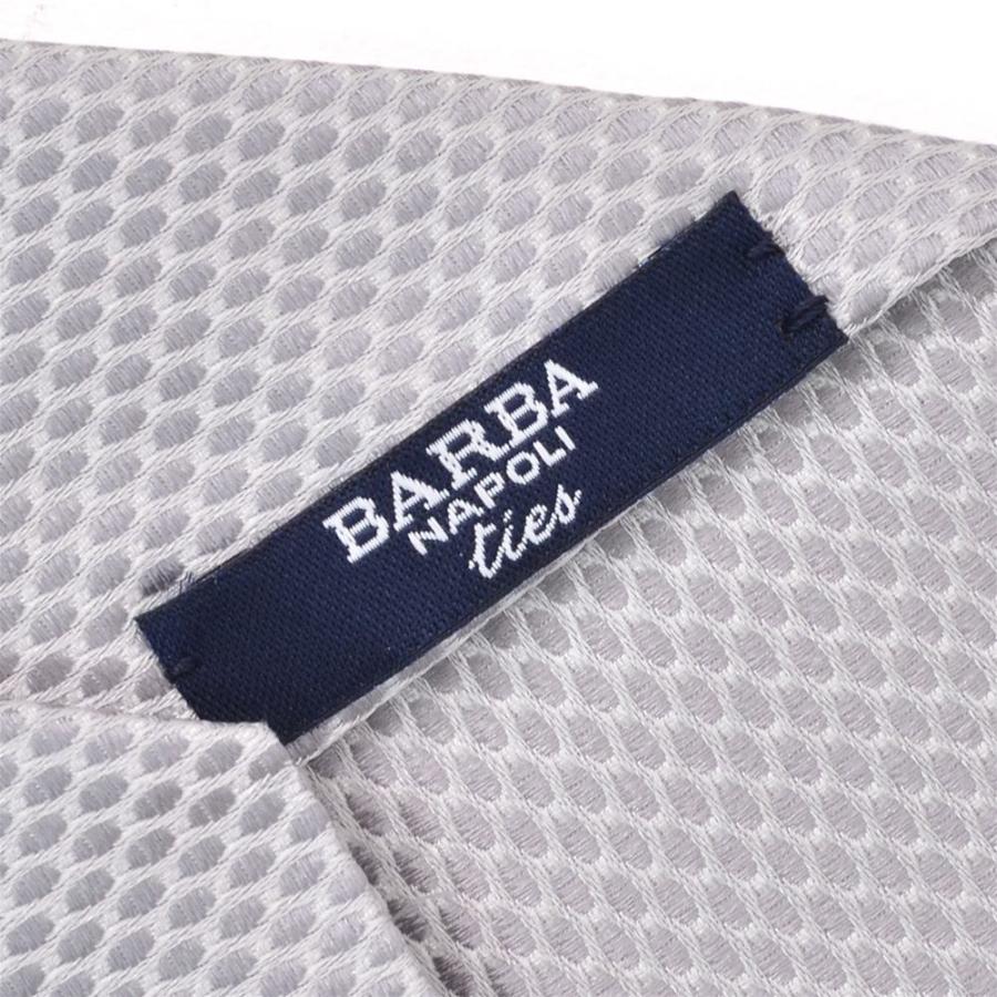 バルバ BARBA ネクタイ メンズ セッテピエゲ 7つ折り ジャガード柄デザイン シルク100％ シルバー 大剣8cm 光沢 ビジネス小物 国内正規品｜deradera｜06