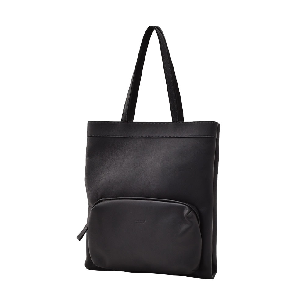 ダニエル&ボブ Daniel&Bob トートバッグ 男女兼用 スムースレザーバッグ スプーニャ SPUGNA ダニボブ ブラック 黒 2室構造 国内正規品の画像