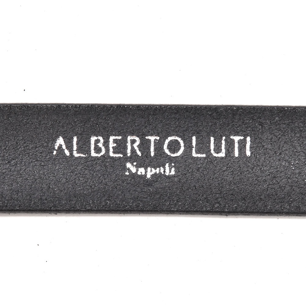 アルベルト ルティ ALBERTO LUTI レザーベルト メンズ プンターレ仕様 牛革 ブラック 黒 ウエスタンバックル 25mm幅 ブランド刻印 国内正規品｜deradera｜06