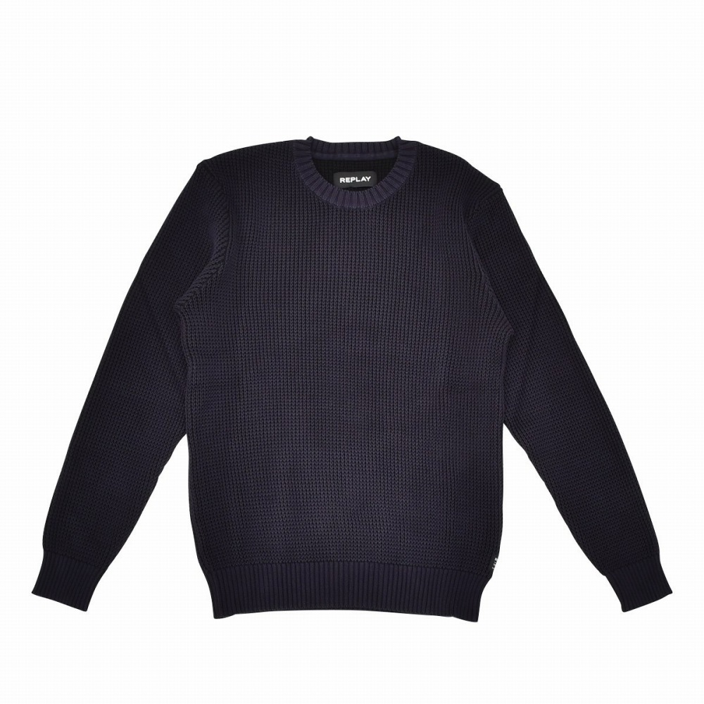 リプレイ REPLAY コットンニット メンズ クルーネックセーター 長袖