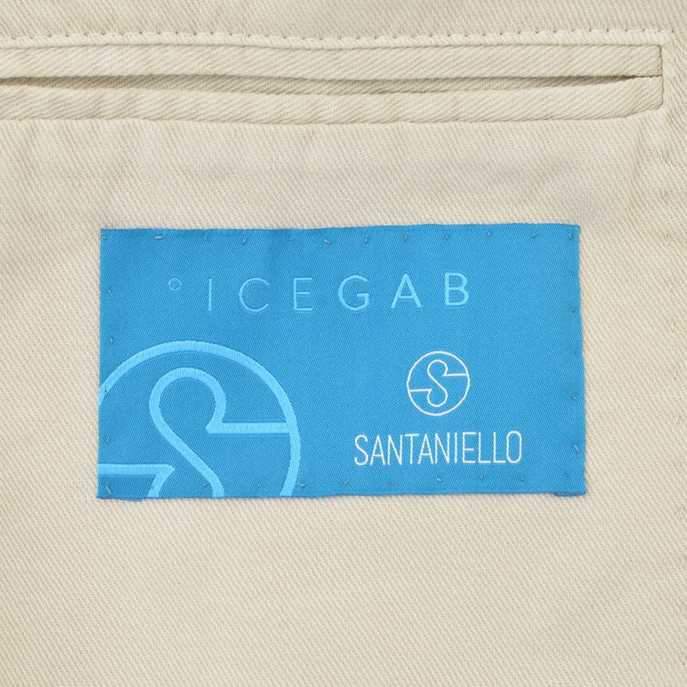 サンタニエッロ SANTANIELLO シングルスーツ メンズ セットアップ コットンリネン ICE GAB  ライトベージュ 2Bジャケット×1プリーツスラックス 国内正規品の画像