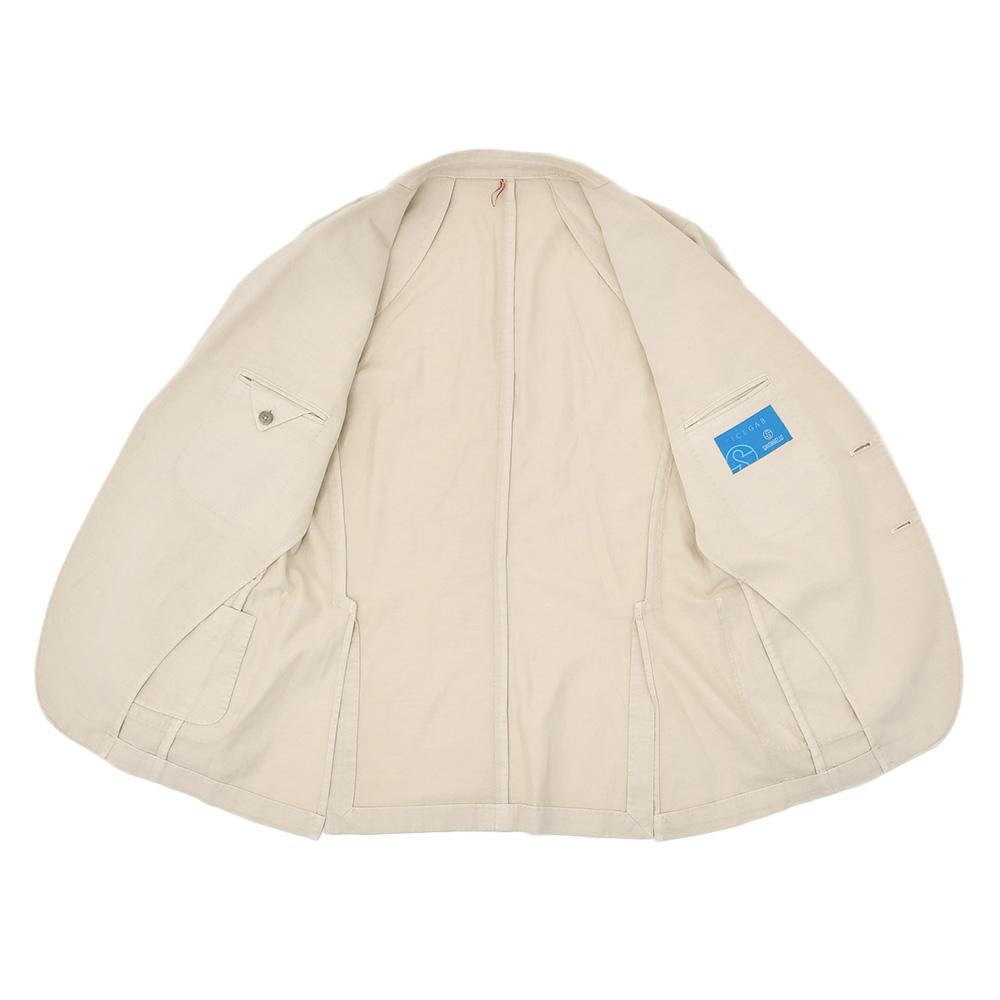 サンタニエッロ SANTANIELLO シングルスーツ メンズ セットアップ コットンリネン ICE GAB  ライトベージュ 2Bジャケット×1プリーツスラックス 国内正規品の画像