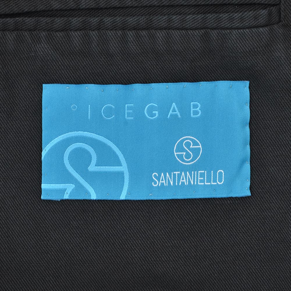 サンタニエッロ SANTANIELLO シングルスーツ メンズ セットアップ コットンリネン 綿麻 ICE GAB ブラック 黒 2Bジャケット×1プリーツスラックス 国内正規品の画像