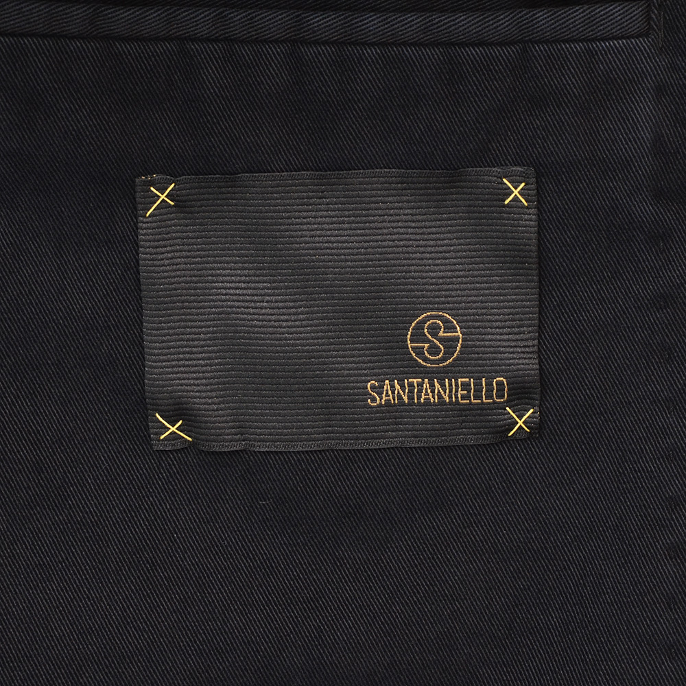 サンタニエッロ SANTANIELLO シングルスーツ メンズ セットアップ ストレッチコットンツイル ブラック 黒 段返り3つ釦ジャケット×スラックス 国内正規品の画像