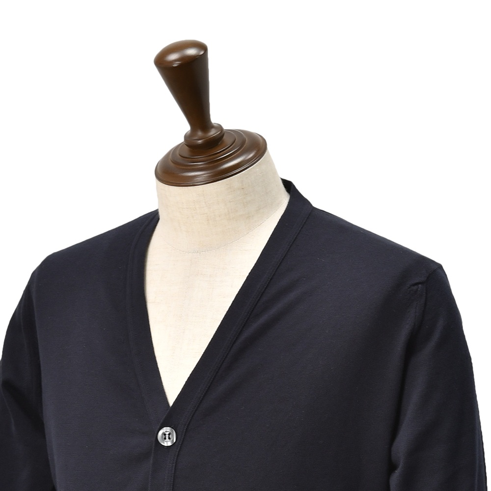 ジョンスメドレー JOHN SMEDLEY ニットカーディガン メンズ WISTING Vネック仕様 シーアイランドコットン ネイビー 紺 MODERN FIT 国内正規品の画像