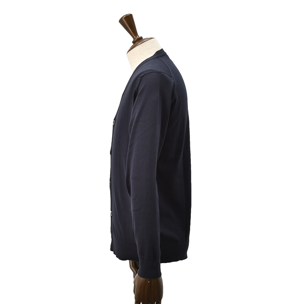 ジョンスメドレー JOHN SMEDLEY ニットカーディガン メンズ WISTING Vネック仕様 シーアイランドコットン ネイビー 紺 MODERN FIT 国内正規品の画像