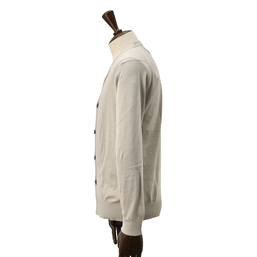 ジョンスメドレー JOHN SMEDLEY ニットカーディガン メンズ WISTING Vネック仕様 シーアイランドコットン ライトグレー MODERN FIT 国内正規品の画像