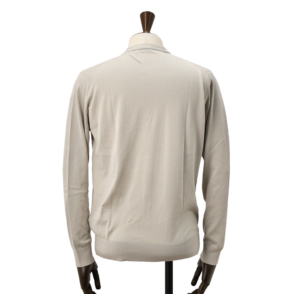 ジョンスメドレー JOHN SMEDLEY ニットカーディガン メンズ WISTING Vネック仕様 シーアイランドコットン ライトグレー MODERN FIT 国内正規品の画像