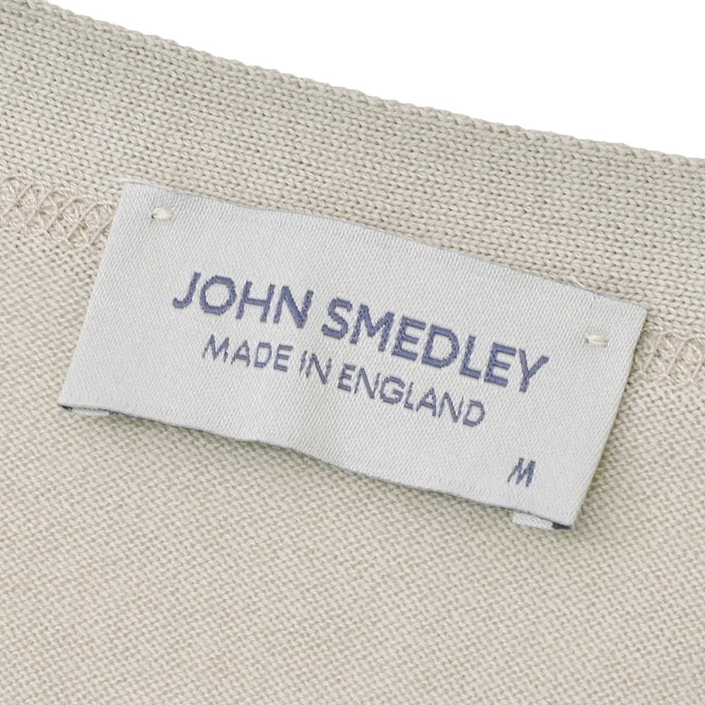 ジョンスメドレー JOHN SMEDLEY ニットカーディガン メンズ WISTING Vネック仕様 シーアイランドコットン ライトグレー MODERN FIT 国内正規品の画像