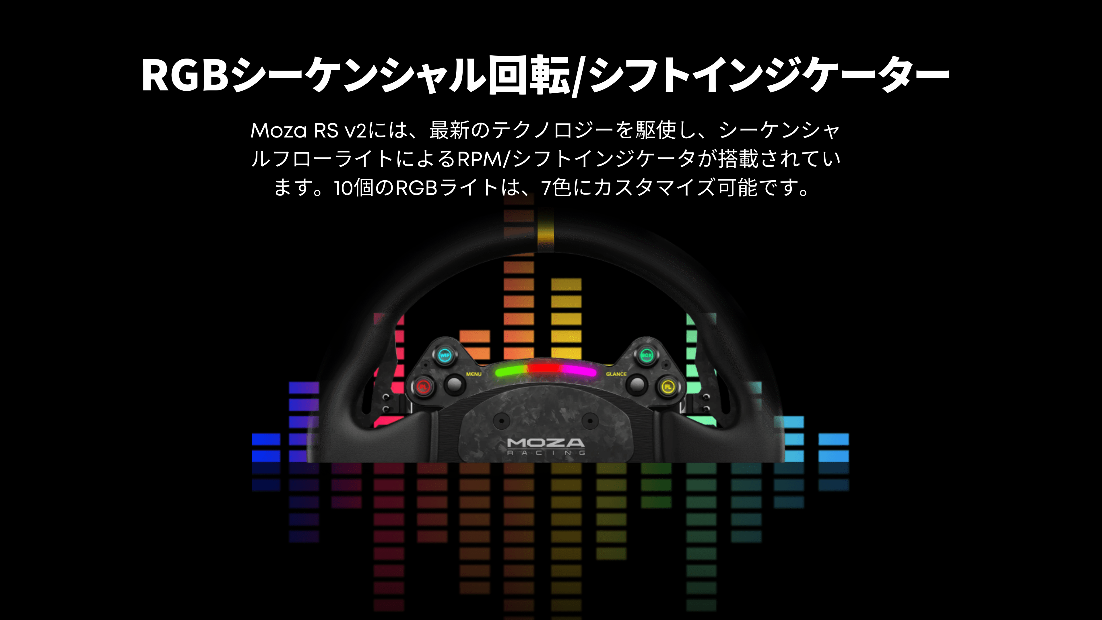 Moza RS V2 Steering Wheel ステアリング ホイール 本革グリップ RGB