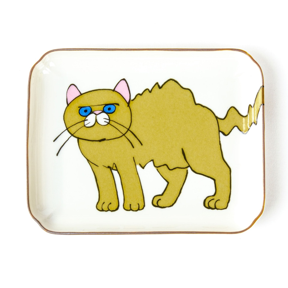 ネコ・ジェラシー 長角皿 猫柄 プレート 小皿 食器 KUTANI SEAL