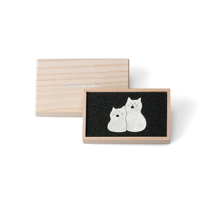 能作 錫製 つながる箸置き ネコ 猫 カトラリーレスト 贈り物 ギフト｜designers-labo-jp｜02