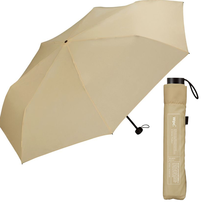 Wpc. 折りたたみ傘 大きめ105cm 軽量 ユニセックス メンズ　カーボンファイバー 晴雨兼用 UVカット 無地 シンプル AIR-LIGHT LARGE FOLD |  | 01