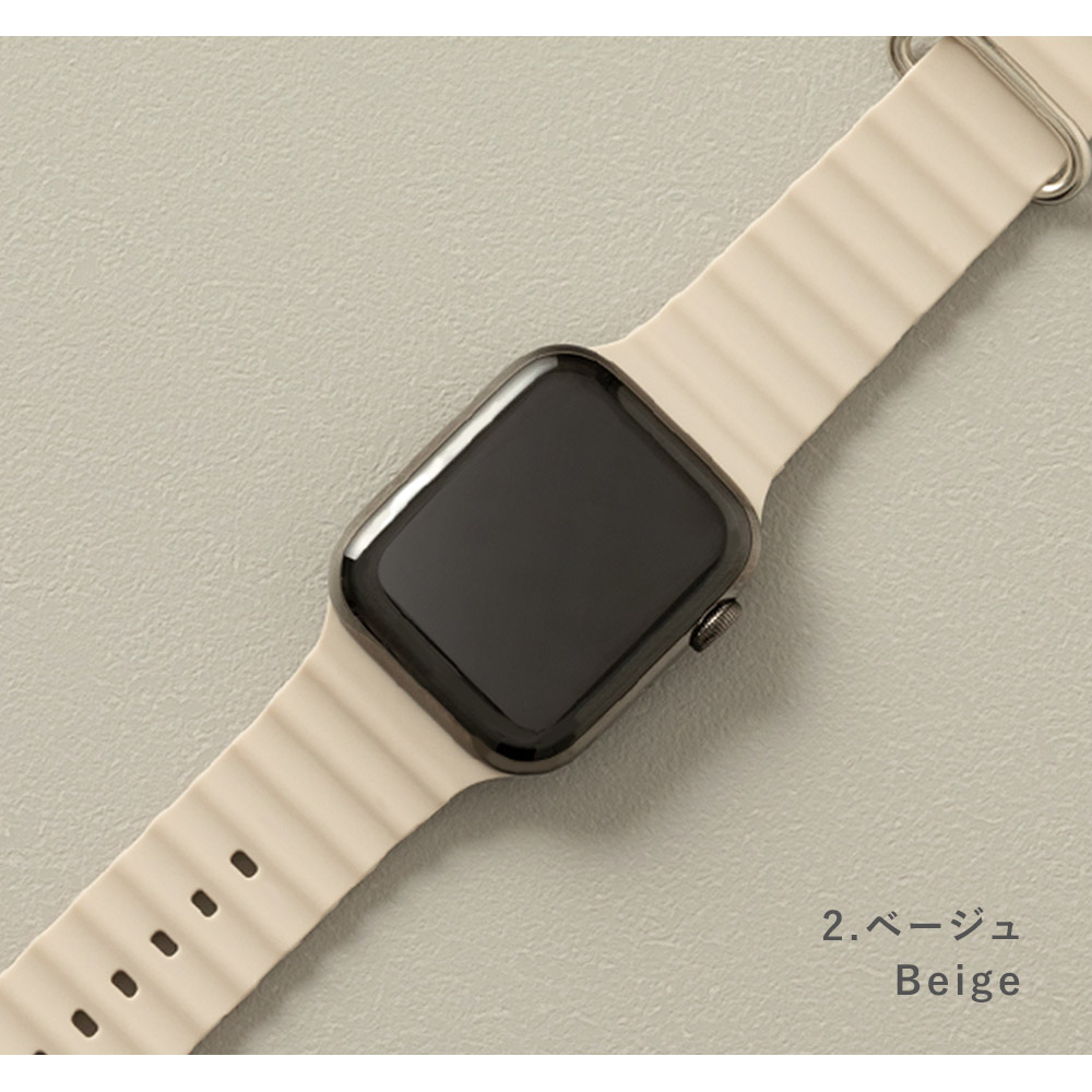 アップルウォッチ バンド おしゃれ Apple Watch バンド ラバーバンド レディース メンズ シリコン シンプル かわいい 38 40 41 42 44 45 49 mm スリムウェーブ｜designmobile｜09