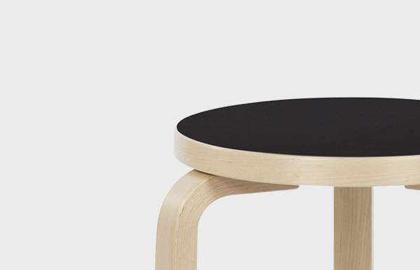 artek（アルテック） 正規品 スツール 60 リノリウム 黒 ブラック 3本