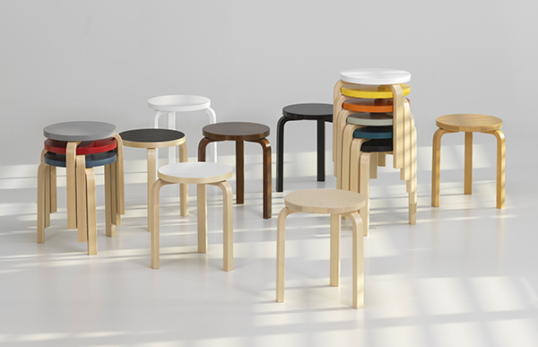 artek（アルテック） 正規品 スツール 60 ラミネート ホワイト 白 3本