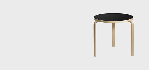 artek 90B ブラックリノリウム　75cm 3本脚 アアルト artek アルテック テーブル 90B 黒 ブラック ダイニングテーブル