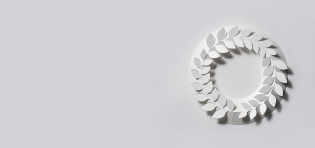 クリスマスリース ホワイト/paper wreath/ひいらぎ M [クリスマスリース/ホワイトはchiori design ペーパーリース]