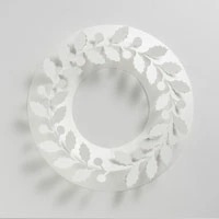 クリスマスリース ホワイト/paper wreath/月桂樹 M [クリスマスリース/ホワイトはchiori design ペーパーリース]