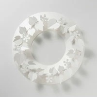 クリスマスリース ホワイト/paper wreath/月桂樹 M [クリスマスリース/ホワイトはchiori design ペーパーリース]