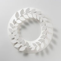 クリスマスリース ホワイト/paper wreath/月桂樹 S【ゆうパケット対応】 [クリスマスリース/ホワイトはchiori design ペーパーリース][ゆうパケット 1/7]