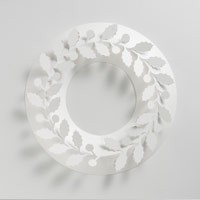 クリスマスリース ホワイト/paper wreath/月桂樹 S【ゆうパケット対応】 [クリスマスリース/ホワイトはchiori design ペーパーリース][ゆうパケット 1/7]