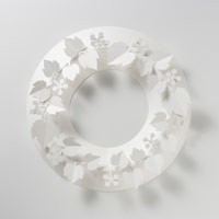クリスマスリース ホワイト/paper wreath/ユーカリ S【ゆうパケット対応】 [クリスマスリース/ホワイトはchiori design ペーパーリース][ゆうパケット 1/7]