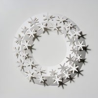 クリスマスリース ホワイト/paper wreath/ユーカリ S【ゆうパケット対応】 [クリスマスリース/ホワイトはchiori design ペーパーリース][ゆうパケット 1/7]