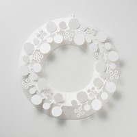 クリスマスリース ホワイト/paper wreath/ユーカリ S【ゆうパケット対応】 [クリスマスリース/ホワイトはchiori design ペーパーリース][ゆうパケット 1/7]