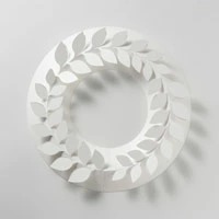 クリスマスリース ホワイト/paper wreath/ユーカリ M [クリスマスリース/ホワイトはchiori design ペーパーリース]