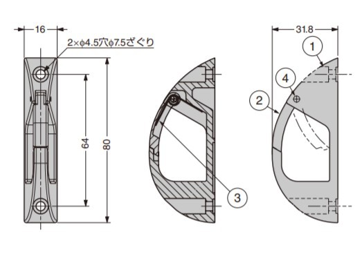 スガツネ工業 ステンレス鋼製 ナス環 フック EN-R80 PAT 110-020-025