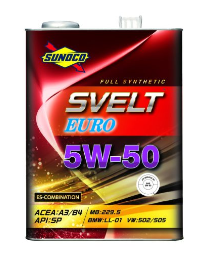 SUNOCO スノコ エンジンオイル SVELT EURO スヴェルトユーロ 5W-50 4L缶 | 5W50 4L 4リットル オイル 交換 人気 オイル缶 油 エンジン油 車検 車 オイル交換｜desir-de-vivre