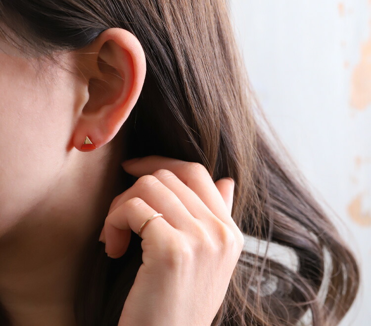 DEVAS 18金 ピアス k18 18金ピアス 18k レッドメノウ 天然石