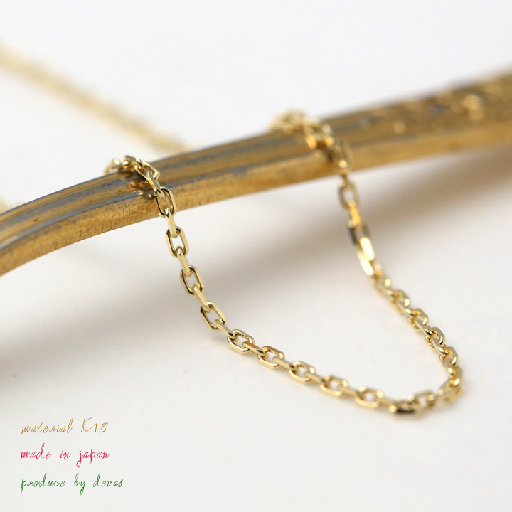 DEVAS 18金ネックレス k18 ネックレスチェーン幅1.3mm カットあずき