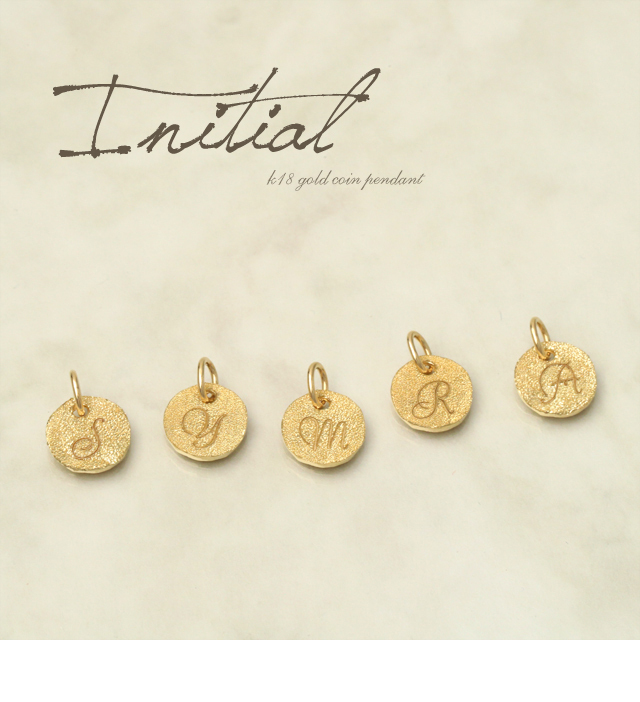 DEVAS ペンダントトップ 18金 イニシャルネックレス コインネックレス