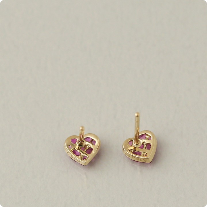 K18 18金 18k ピアス ハート ペア ♡#810 ハート ピアス k18 18k 18金 イエローゴールド スタッドピアス