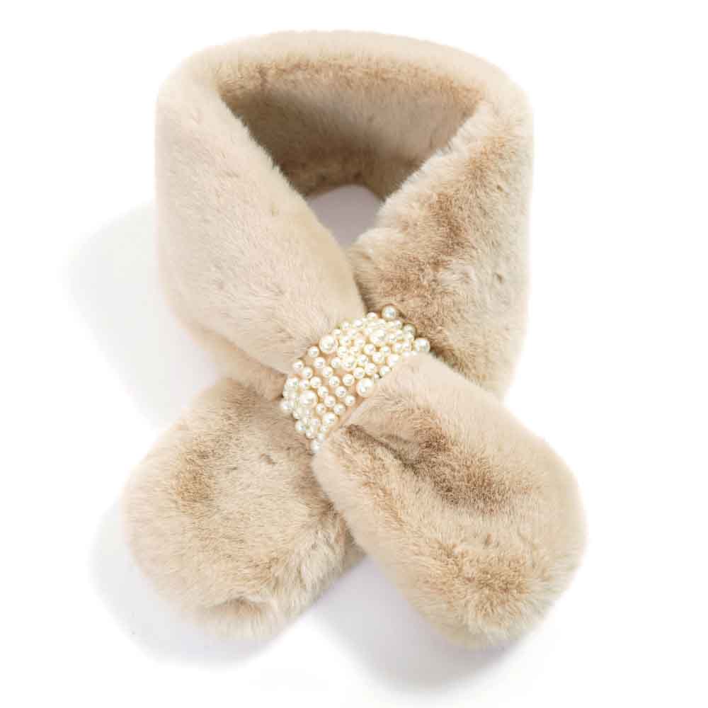 マフラー レディース ミニマフラー パール付き フェイクファー ティペット かわいい ふわふわ フォーマル あたたかい |  | 03