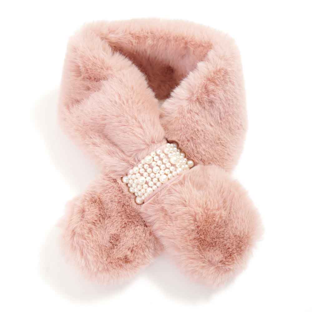 マフラー レディース ミニマフラー パール付き フェイクファー ティペット かわいい ふわふわ フォーマル あたたかい |  | 04