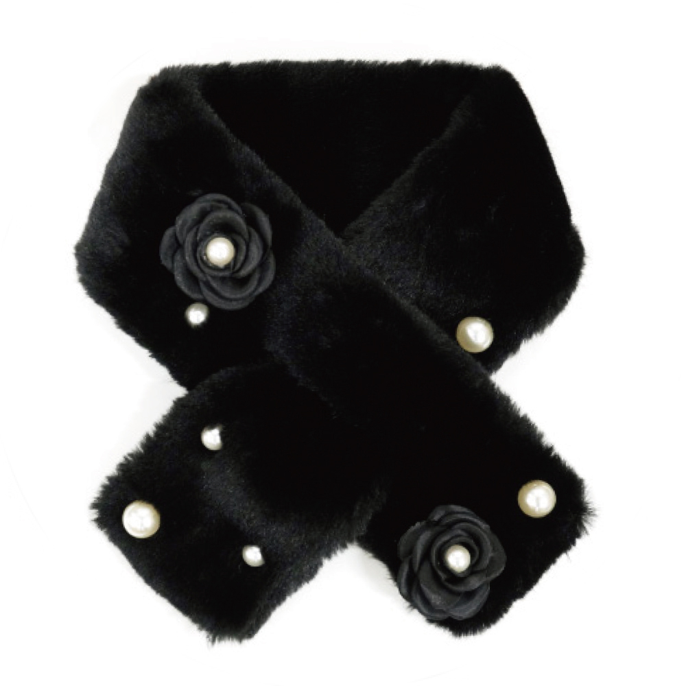 マフラー レディース ミニマフラー カメリア パール フェイクファー ティペット かわいい ふわふわ フォーマル あたたかい |  | 02