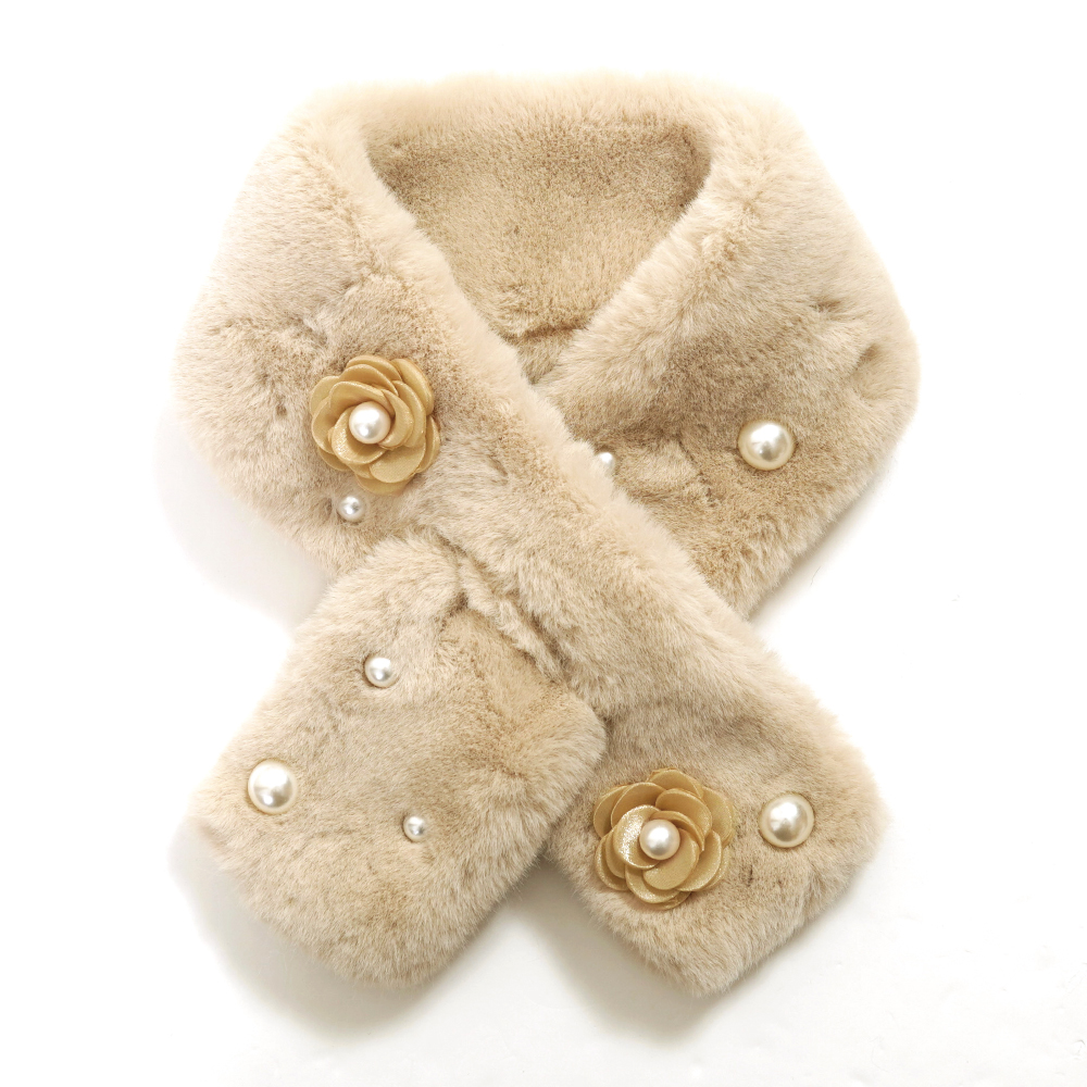 マフラー レディース ミニマフラー カメリア パール フェイクファー ティペット かわいい ふわふわ フォーマル あたたかい |  | 04