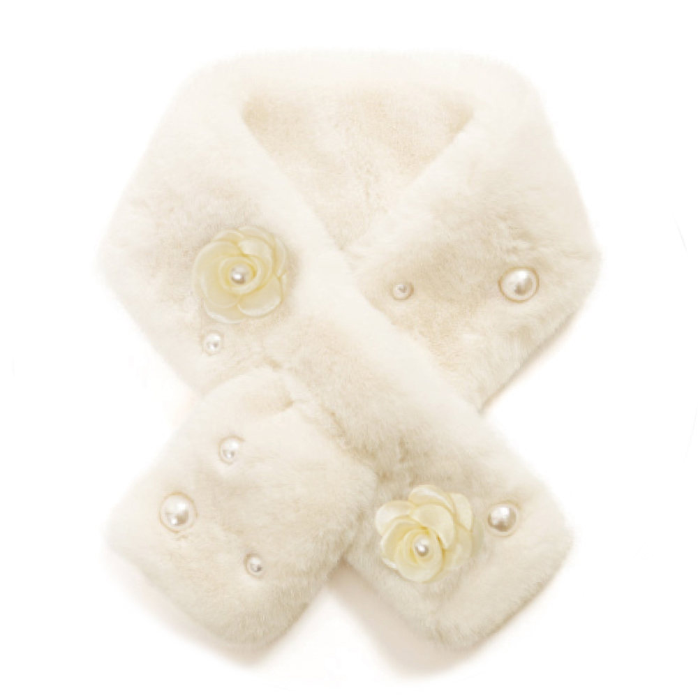 マフラー レディース ミニマフラー カメリア パール フェイクファー ティペット かわいい ふわふわ フォーマル あたたかい |  | 01