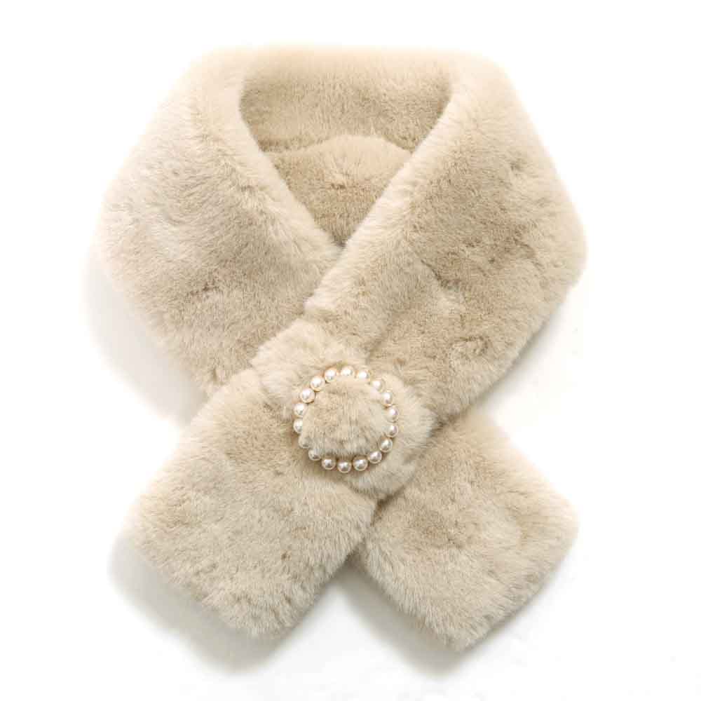 マフラー レディース ミニマフラー リング パール フェイクファー ティペット かわいい ふわふわ フォーマル あたたかい |  | 03