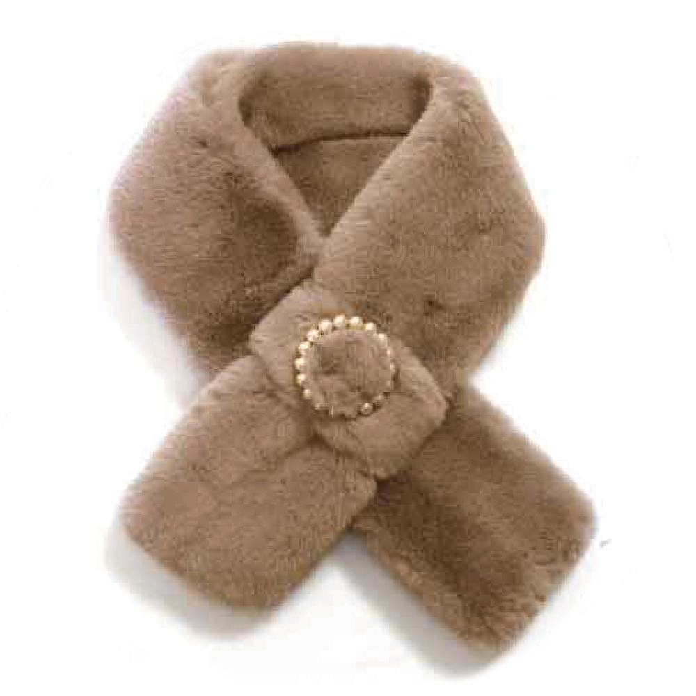 マフラー レディース ミニマフラー リング パール フェイクファー ティペット かわいい ふわふわ フォーマル あたたかい |  | 04