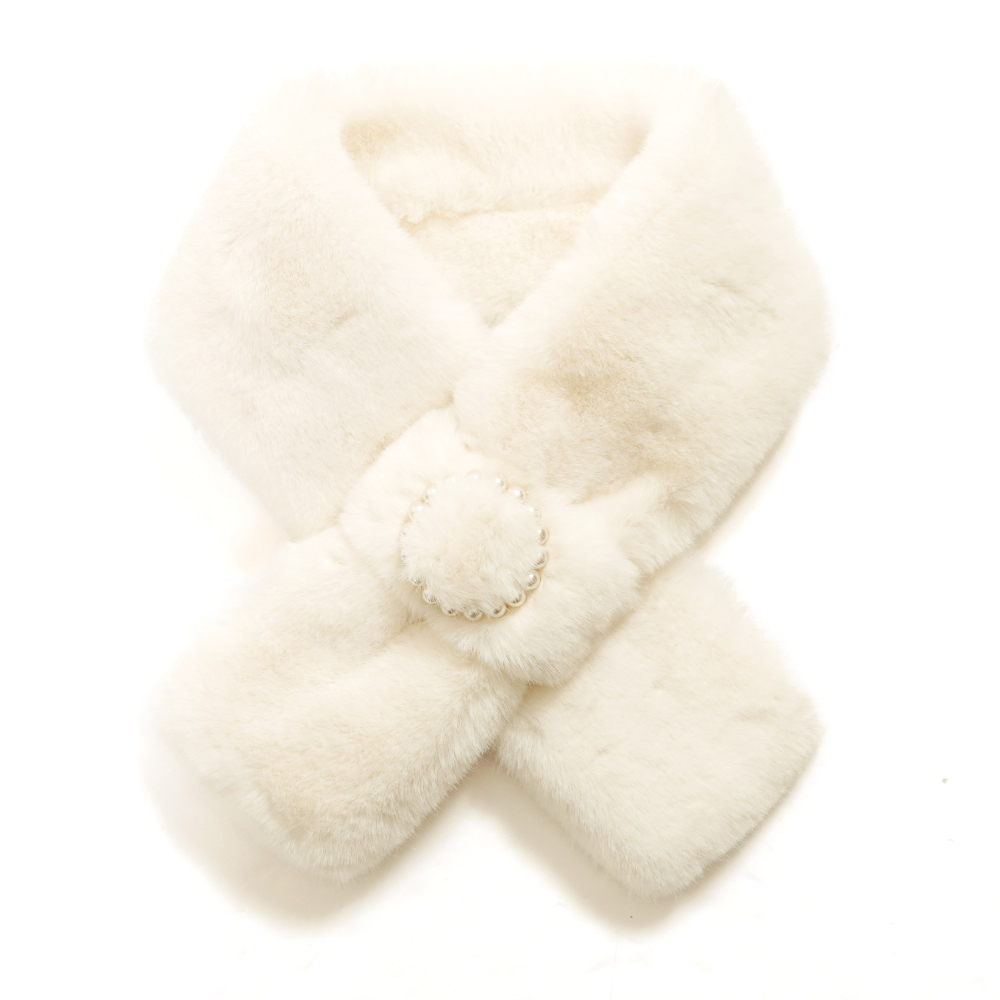 マフラー レディース ミニマフラー リング パール フェイクファー ティペット かわいい ふわふわ フォーマル あたたかい |  | 01