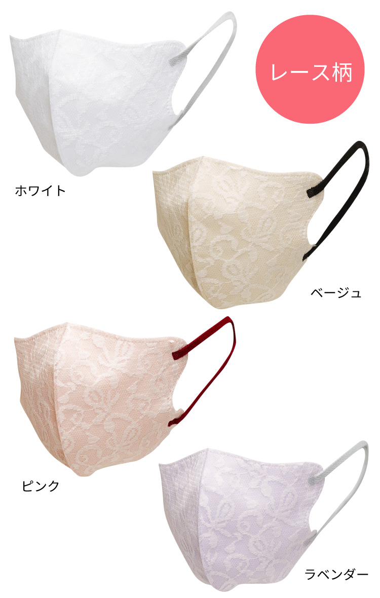 3D チュールレース マスク 7枚入り レース 柄 不織布 立体 おしゃれ  カラー MASCLUB マスクラブ キラキラ オーロラ |  | 21