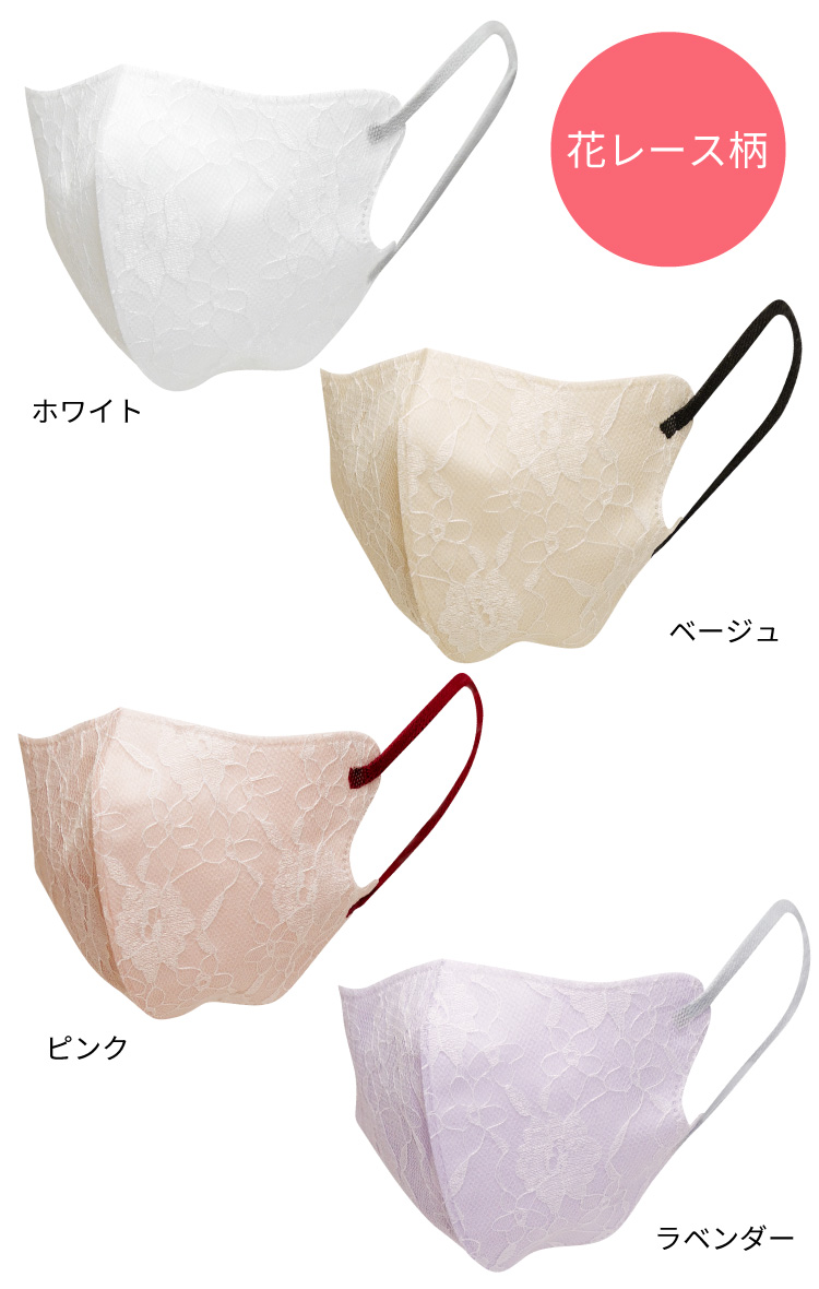 3D チュールレース マスク 7枚入り レース 柄 不織布 立体 おしゃれ  カラー MASCLUB マスクラブ キラキラ オーロラ |  | 22